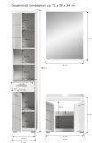 Badm�bel Set 3-teilig Shawn in wei� Hochglanz Badkombination 112 x 191 cm