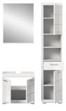 Badm�bel Set 3-teilig Shawn in wei� Hochglanz Badkombination 112 x 191 cm