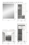 Badm�bel Set 4-teilig Shawn in wei� Hochglanz Badkombination 112 x 191 cm