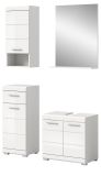 Badm�bel Set 4-teilig Shawn in wei� Hochglanz Badkombination 112 x 191 cm