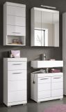 Badm�bel Set 4-teilig Shawn in wei� Hochglanz Badkombination 112 x 191 cm