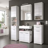 Badm�bel Set 4-teilig Shawn in wei� Hochglanz Badkombination 112 x 191 cm