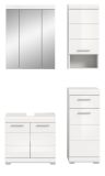 Badm�bel Set 4-teilig Shawn in wei� Hochglanz Badkombination 112 x 191 cm