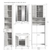 Badm�bel Set 4-teilig Shawn in wei� Hochglanz Badkombination 190 x 191 cm