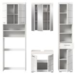 Badm�bel Set 4-teilig Shawn in wei� Hochglanz Badkombination 190 x 191 cm