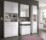 Badm�bel Set 4-teilig Shawn in wei� Hochglanz Badkombination 200 x 191 cm