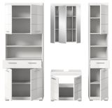 Badm�bel Set 4-teilig Shawn in wei� Hochglanz Badkombination 200 x 191 cm
