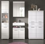 Badm�bel Set 4-teilig Shawn in wei� Hochglanz Badkombination 200 x 191 cm