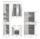Badm�bel Set 4-teilig Shawn in wei� Hochglanz Badkombination 200 x 191 cm