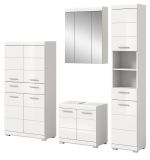 Badm�bel Set 4-teilig Shawn in wei� Hochglanz Badkombination 200 x 191 cm