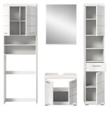 Badm�bel Set 4-teilig Shawn in wei� Hochglanz Badkombination 190 x 191 cm