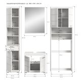 Badm�bel Set 4-teilig Shawn in wei� Hochglanz Badkombination 190 x 191 cm