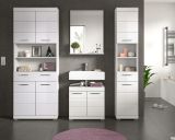 Badm�bel Set 4-teilig Shawn in wei� Hochglanz Badkombination 200 x 191 cm