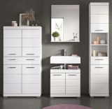 Badm�bel Set 4-teilig Shawn in wei� Hochglanz Badkombination 200 x 191 cm