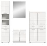 Badm�bel Set 4-teilig Shawn in wei� Hochglanz Badkombination 200 x 191 cm