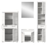 Badm�bel Set 4-teilig Shawn in wei� Hochglanz Badkombination 200 x 191 cm