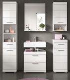 Badm�bel Set 5-teilig Shawn in wei� Hochglanz Badkombination 164 x 191 cm