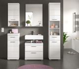 Badm�bel Set 5-teilig Shawn in wei� Hochglanz Badkombination 164 x 191 cm