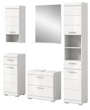 Badm�bel Set 5-teilig Shawn in wei� Hochglanz Badkombination 164 x 191 cm