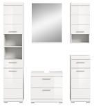 Badm�bel Set 5-teilig Shawn in wei� Hochglanz Badkombination 164 x 191 cm