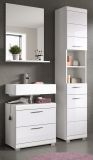 Badm�bel Set 3-teilig Shawn in wei� Hochglanz Badkombination 112 x 191 cm