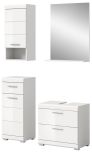 Badm�bel Set 4-teilig Shawn in wei� Hochglanz Badkombination 112 x 191 cm
