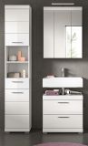 Badm�bel Set 3-teilig Shawn in wei� Hochglanz Badkombination 112 x 191 cm