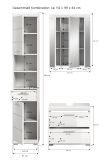 Badm�bel Set 3-teilig Shawn in wei� Hochglanz Badkombination 112 x 191 cm