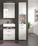 Badm�bel Set 3-teilig Shawn in wei� Hochglanz Badkombination 112 x 191 cm