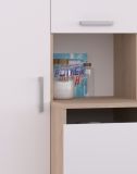 Waschmaschinenschrank Laundry in wei� und Jackson Eiche Set 3-teilig 204 x 184 cm