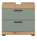 Waschbeckenunterschrank Shawn in Salbei und Artisan Eiche Badezimmer Unterschrank 60 cm
