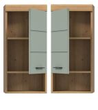 Badezimmer H�ngeschrank Shawn in Salbei und Artisan Eiche Badschrank h�ngend 37 x 79 cm