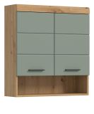 Badezimmer H�ngeschrank Shawn in Salbei und Artisan Eiche Badschrank h�ngend 74 x 79 cm