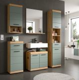 Badm�bel Set 5-teilig Shawn in Salbei und Artisan Eiche Badkombination 164 x 191 cm