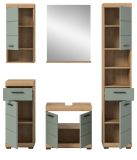 Badm�bel Set 5-teilig Shawn in Salbei und Artisan Eiche Badkombination 164 x 191 cm