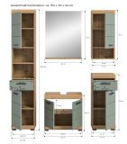Badm�bel Set 5-teilig Shawn in Salbei und Artisan Eiche Badkombination 164 x 191 cm