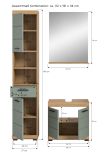 Badm�bel Set 3-teilig Shawn in Salbei und Artisan Eiche Badkombination 112 x 191 cm