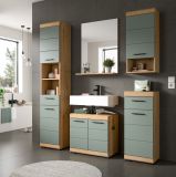 Badm�bel Set 3-teilig Shawn in Salbei und Artisan Eiche Badkombination 112 x 191 cm