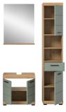 Badm�bel Set 3-teilig Shawn in Salbei und Artisan Eiche Badkombination 112 x 191 cm