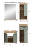 Badm�bel Set 4-teilig Shawn in Salbei und Artisan Eiche Badkombination 112 x 191 cm