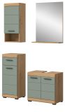 Badm�bel Set 4-teilig Shawn in Salbei und Artisan Eiche Badkombination 112 x 191 cm