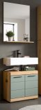 Badm�bel Set 2-teilig Shawn in Salbei und Artisan Eiche Badkombination 60 x 191 cm