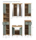 Badm�bel Set 5-teilig Shawn in Salbei und Artisan Eiche Badkombination 164 x 191 cm