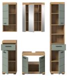Badm�bel Set 5-teilig Shawn in Salbei und Artisan Eiche Badkombination 164 x 191 cm
