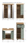 Badm�bel Set 4-teilig Shawn in Salbei und Artisan Eiche Badkombination 112 x 191 cm