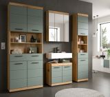 Badm�bel Set 4-teilig Shawn in Salbei und Artisan Eiche Badkombination 200 x 191 cm