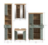 Badm�bel Set 4-teilig Shawn in Salbei und Artisan Eiche Badkombination 200 x 191 cm