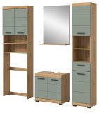 Badm�bel Set 4-teilig Shawn in Salbei und Artisan Eiche Badkombination 190 x 191 cm