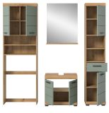Badm�bel Set 4-teilig Shawn in Salbei und Artisan Eiche Badkombination 190 x 191 cm