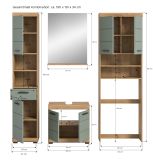 Badm�bel Set 4-teilig Shawn in Salbei und Artisan Eiche Badkombination 190 x 191 cm